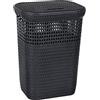Dea Home 143659, Cesta Portabiancheria Rattan, 60 L, 42x33x58, Antracite