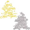 CRASPIRE Fustella in Metallo Natalizia Modello in Metallo in Acciaio al Carbonio con Scritta Buon Natale Felice Anno Nuovo per Goffratura Fustelle Stampi per Fai da Te Scrapbooking Carta Biglietti