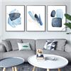TROYSINC Set di 3 poster astratti a forma di geometria blu, senza cornice, poster su tela, per soggiorno, camera da letto (30 x 40 cm)