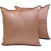 The HomeCentric Lusso Rame Fodere per cuscini Confezione da 2, 40 x 40 cm Seta d'arte Cuscino Semplice e solido, Fodera per cuscino Solido, Moderno Fodere per cuscini - Copper Luxury