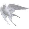 Generic Rondini in resina 3D a forma di rondine volante, decorazione da appendere, statua di uccello, scultura artistica da parete per casa, soggiorno, camera da letto (bianco,