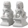 Siunwdiy Coppia di statue di leone custode del Feng Shui, cani Foo per la casa e l'esterno, decorazione asiatica all'ingresso, l'inaugurazione della casa,11cm