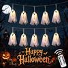 Lypumso 2.7M LED Luci di Fantasmi Halloween Decorazioni, 8 Modalità, Timer | Fantasma Halloween da Appendere con Telecomando, IP44, Addobbi Halloween Casa per Esterno Interno, Giardino, Cortile, Festa