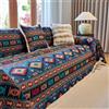 Morbuy Antimacchia Coperta per Divano 1 2 3 4 Posti, Cotone Lino Multiuso Morbida Telo Copridivano Decorativo, Angolare Salvadivano, Plaid, Copriletto o Foulard (Boho blu,100x160cm)