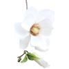 Dwang Magnolia artificiale bianca, fiore di seta finta, singolo, floreale, decorazione per la casa, soggiorno, camera da letto, giardino, feste, matrimoni, vaso per scrivania, tavolo, decorazione per