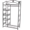 Mendler Appendiabiti Guardaroba scaffale portaoggetti Moderno 43x100x172cm