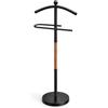 MOHOME Appendiabiti da Terra in Metallo Indossatore Servo Muto da Camera Nero 45x26x109 cm Portabiti da Camera da Letto Stand Vestiti Abiti Pantaloni Accessori Ingresso Spogliatoio Cabina Armadio