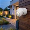 Northpoint Faretto LED a batteria, con sensore di movimento e picchetto, 5000 K, bianco neutro, 450 lumen, timer integrato, incl. batterie D (bianco)