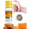 WANDGU Dispenser di miele in vetro antigoccia: 300 ml, con manico, dispenser di sciroppo, barattoli di miele rimovibili, coperchio superiore e inferiore, per miele, sciroppo, marmellata, latte vaccino