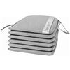 Brandsseller Set di 6 cuscini per sedia a righe, 38 x 38 x 2 cm, a forma di U, colore: grigio