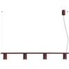 Sollux LightingLampadario moderno GU10 LED a 4 luci color bordeaux carbonio | Lampadario in alluminio nervato, lungo 122 cm, con 4 portalampade GU10, ideale per tavolo da pranzo