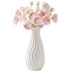 QUUPY 17.5cm Vaso di ceramica bianca in erba Vaso piccolo vassoio decorativo Vassoio Tavolo da pranzo per le nozze Camera da letto