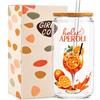Bukecagif Aperol Spritz Bicchiere con Coperchio e Cannuccia, Aperol | Bicchiere Aperol Spritz 16 Oz, Con Coperchio E Cannuccia, Vetro Spesso Per Caldo, Per Caffè Freddo E Bevande Fredde