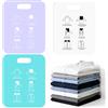 xiruiubao Piega Magliette Vestiti Camicie 3 Pezzi Organizer Magliette Armadio Resistente e Facile da Riporre,Stampa Ad Alta Definizione,Angoli Arrotondati,30,5 × 25 cm (Bianco,Ciano,Viola)