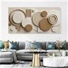 Dittelle Quadro moderno astratto geometrico su tela, soggiorno minimalista nei toni neutri beige e marrone, decorazione murale neutra beige e marrone (90x180 cm/Senza cornice)