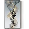 Leju Art Lusso nero nastro oro tela pittura astratta nordica grande verticale wall art immagini per camera da letto moderna decorazione 70x140 cm (27,6x55,1 pollici) senza cornice