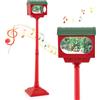 COSTWAY 150 CM Lampione Natalizio Musicale, Lampada Festiva con Lanterna a Globo di Neve Attivata dal Suono, Albero di Natale, Babbo Natale, Soldato e Scatole Regalo (Modello 2)