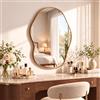 MAMIZO Specchio asimmetrico da parete, 61x91cm, specchio ingresso, Oro | Specchio decorativo, cornice in alluminio, vetro temperato, per soggiorno, bagno, camera da letto, soggiorno, corridoio