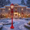 COSTWAY Lampione Natalizio Musicale 185 cm, Lampione Natalizio con Luci LED Bianche Calde, Effetti Nevosi, Base Riempibile, Decorazione Natalizia Illuminata per Interni ed Esterni (Modello 6)
