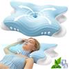 Rokehr cuscino cervicale per dormire, 2 in 1 cuscino ortopedico cervicale, cuscino ergonomico cervicale, cuscini memory foam per Dormitori Laterali, Supini e Proni 62 x 42 x 11/13 cm Blu