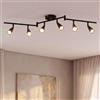 ANWIO Faretti Soffitto Neri, GU10, 6 Luci Orientabili (Lampadine Escluse) | Faretti LED Soffitto, Plafoniere Orientabili Moderne, Faretti da Soffitto per Soggiorno, Camera da Letto, Corridoio e Cucina