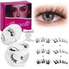 Ntwdby 2 Paia Ciglia Magnetiche Naturali, Ciglia Finte Magnetiche riutilizzabili con applicatore, Non necessita di colla, facile da indossare e rimuovere, Look naturale magnetico (B)