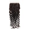 Larafona Extension in 100% capelli veri Remy, capelli ricci con chiusura in pizzo, castano scuro 2# ricci, pizzo trasparente, 16in / 40 cm