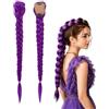 HGAJMT Parrucca Viola a Trecce, 1 Pezzo, Fibra Sintetica Leggera, Intreccio Sicuro Antinodo per Cosplay K-Pop, Halloween e Feste