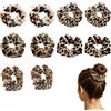 CQXSYTBN 10 pezzi Confezione Elastici elastici capelli velluto leopardato scrunchies elastici capelli morbidi diametro 12 cm accessori capelli donna coda di cavallo stile retrò per uso quotidiano feste lavoro