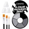 CAHOTO 6 colori grigi per viso e corpo, con 3 spugne e 3 pennelli | Palette professionale per pittura viso a base di olio, a copertura completa, per Halloween, costumi cosplay