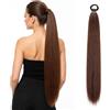 LEFZUR Extension Coda di Cavallo 70 cm in Marrone Scuro, Posticcio Leggero con Clip e Effetto Capelli Veri, Coda Morbida e Satinata, Perfetto per l'Uso Quotidiano e le Occasioni Speciali
