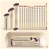 Generic Set di 16 pennelli da trucco per fondotinta, con borsa, strumenti | Manico resistente con setole sintetiche morbide, pennelli multifunzionali per cipria liquida, correttore, crema, fard