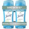 Secret Deodorant Shower Fresh Solid 2.6oz Great Valu Twin Pk by Secret