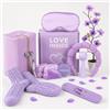Chroven Set Skincare Coreana Donna composto da 10 pezzi - Kit completo per la cura del viso - Cofanetto Regalo Donna Beauty, Idea Regalo Compleanno (Viola)