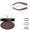 Gokame Set di timbri deluxe per sopracciglia, Polvere per Timbro per Sopracciglia, Kit di Timbro per Sopracciglia Impermeabile con Polvere a Prova di Smalto e Stencil(Dark brown-A)