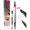 iMethod Matita per sopracciglia 2 in 1 eyeliner con pennello bifacciale per microblading 4D sopracciglia simili ai capelli con pennello sopracciglio biondo