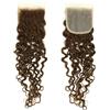 Larafona Extension in 100% capelli veri Remy, capelli ricci con chiusura in pizzo, castano medio 4# ricci, pizzo trasparente, 14in / 35 cm