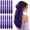 DKLUOLAN 12 extension per capelli umani con clip, viola scuro, 55 cm, riutilizzabili