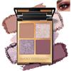 Noerrors Ombretto fumé glitterato viola prugna malva sfumato opaco e scintillante, ombretto nudo oro rosa nudo con specchio, per donne anziane, impermeabile a lunga durata, per kit di trucco occhi 03