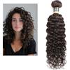 Larafona Extension di capelli veri Remy, 100% capelli ricci 8A, castano scuro 2#, 100 g/pezzo, 10in / 25 cm