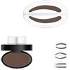 Gokame Set di timbri deluxe per sopracciglia, Polvere per Timbro per Sopracciglia, Kit di Timbro per Sopracciglia Impermeabile con Polvere a Prova di Smalto e Stencil(Dark brown-B)