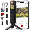 SJCAM C300, fotocamera tascabile da viaggio 4K, 64 GB, registrazione di 7 ore, videocamera indossabile, stabilizzatore giroscopico a 6 assi, videocamera POV per vlog quotidiani, doppio touch screen