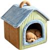 Generic Cuccia per cani da interni, pieghevole, in peluche, morbida cuccia chiusa | Tessuto di cotone, cuscino rimovibile e lavabile, per il calore invernale, per cani di piccola taglia e gatti