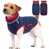 CITÉTOILE Cappotto Cane Caldo in Pile con Apertura Guinzaglio Blu XS | Giacca con Strisce Riflettenti, Maglia Leggera per Esterno & Interno, Collo Alto, Chiusura Velcro, Abbigliamento Invernale