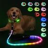 YFbrite Guinzaglio impermeabile per cani con illuminazione e 15 modalità lampeggianti, guinzaglio a LED super luminoso per cani di taglia piccola, media e grande, ricaricabile di tipo C con luce (210 cm