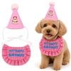 HUAJYAS Set Compleanno Cane Cappello Festa Per Cani Con Bandana Cappello Femmine