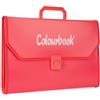 Colourbook Valigetta Portadisegni Wild 26x39 cm Rosso Hibiscus | Chiusura frontale a scatto, Polipropilene impermeabile, Maniglia ergonomica, Cartoncini F4, Tavole tecniche scuola