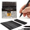 Girben Fineliner penne da disegno - 12 china per disegno, fineliner a Base Acqua, Asciugatura Rapida, Pigmen Liner, tratto penne nero, trattopen neri, radiograph