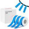 NIIMBOT Etichette per cavi compatibili con NIIMBOT D11 D110 D101 | 3 rotoli di etichette termiche, 12,5 x 109 mm, per sostituzione di ufficio a casa, blu