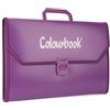 Colourbook Valigetta Portadisegni Wild Viola Prugna 26x39 cm | Chiusura frontale a scatto, Polipropilene impermeabile, Maniglia ergonomica, Cartoncini F4, Tavole tecniche scuola